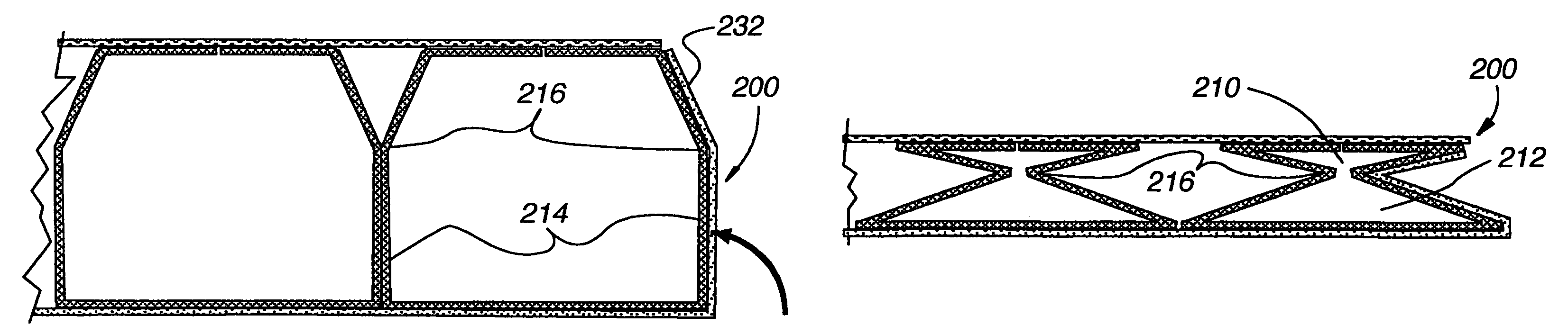 Method of manufacturing a compressible structural panel with reinforcing dividers