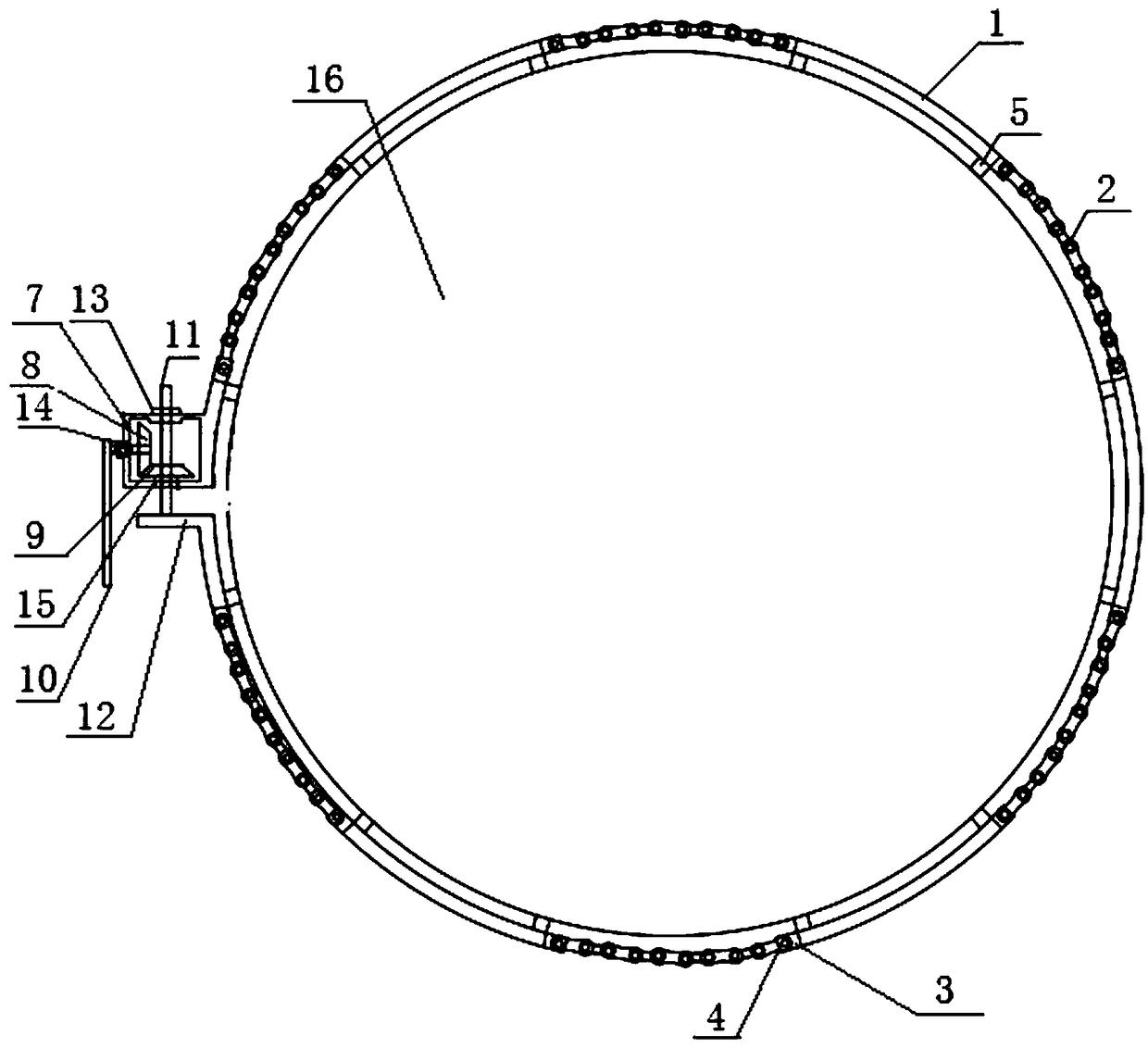 Diameter-adjustable assembling type pipeline aligning device