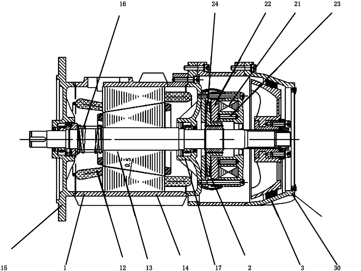 Dual-brake conical motor