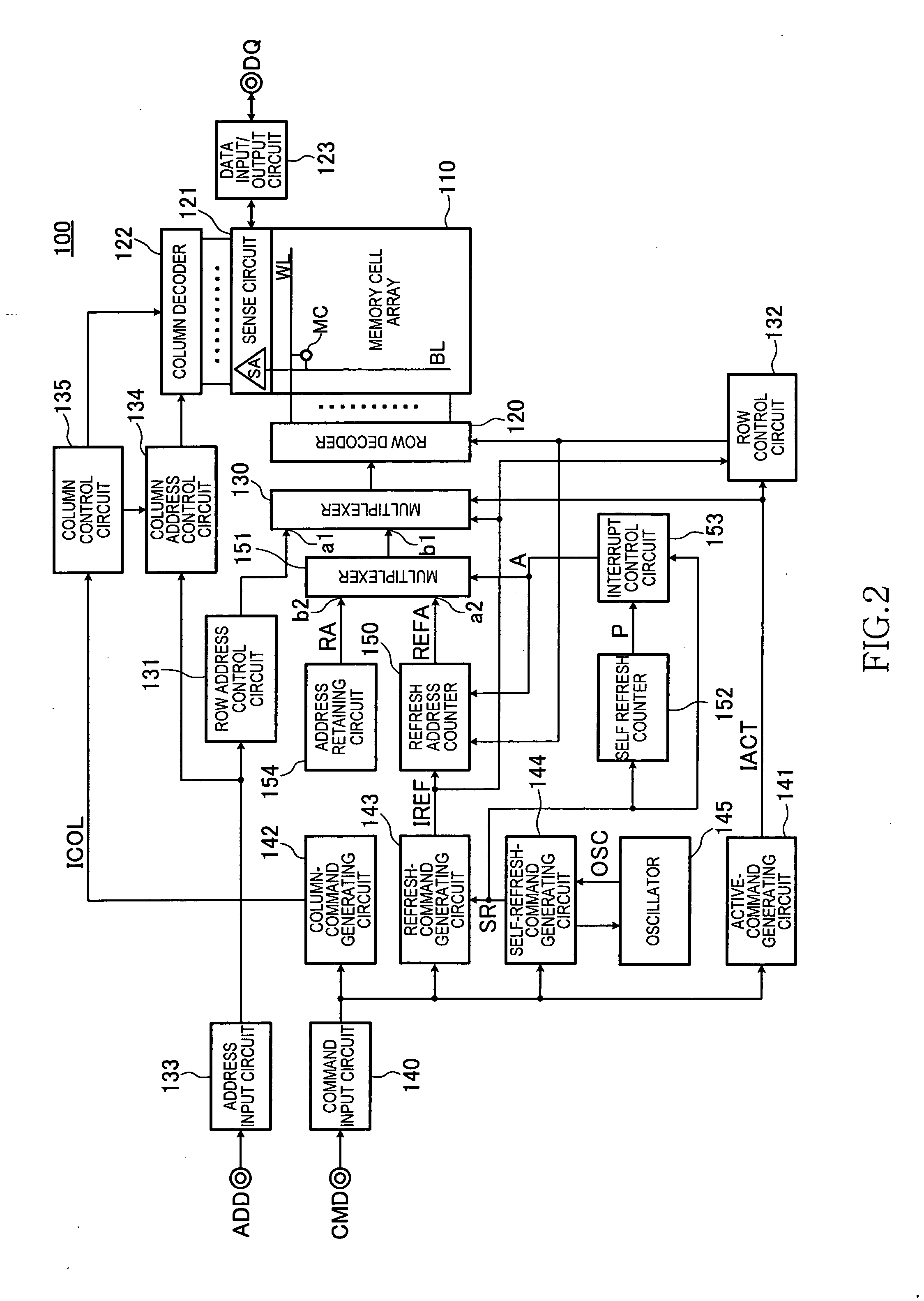 Semiconductor device including memory cells that require refresh operation