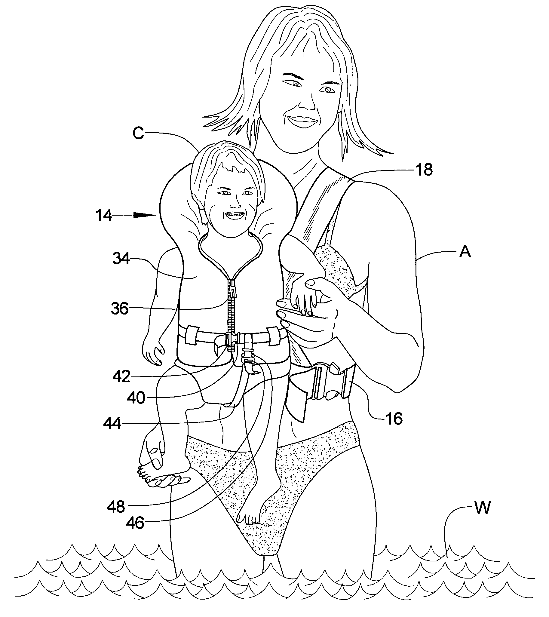 Child carrier and swimming aid