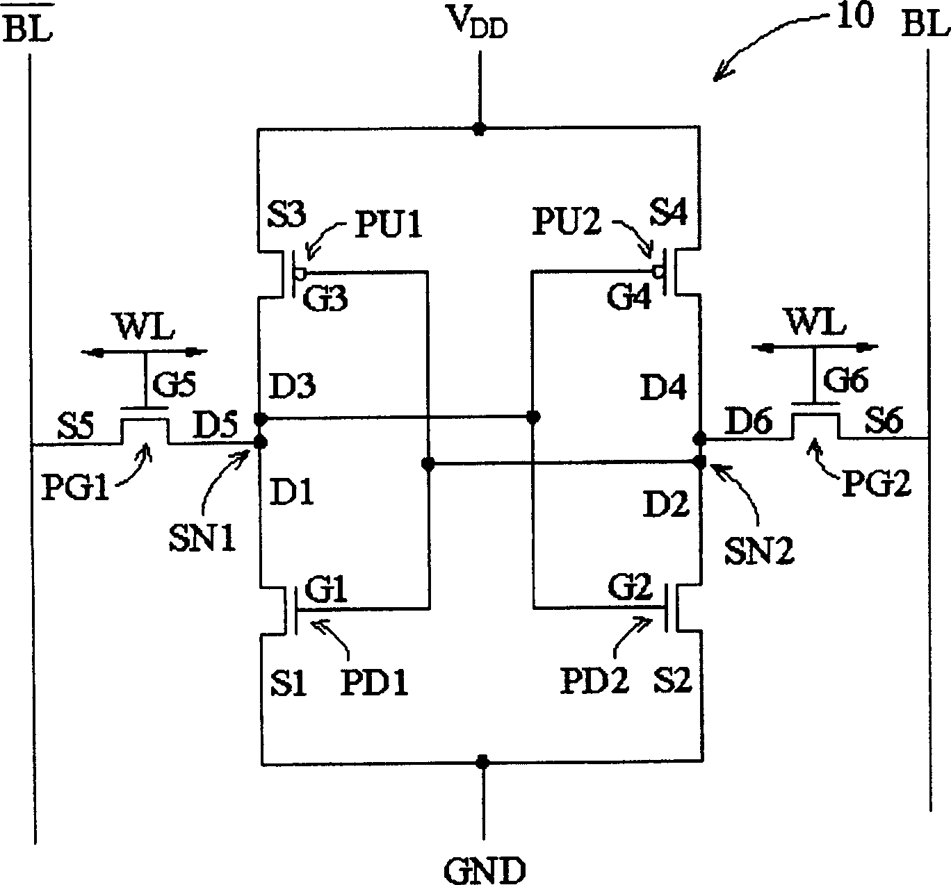 SRAM unit with multi-grid transistor and mfg method thereof