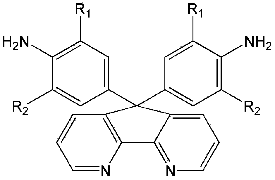 4,5-diazafluorene-containing aromatic diamine as well as preparation method and application thereof