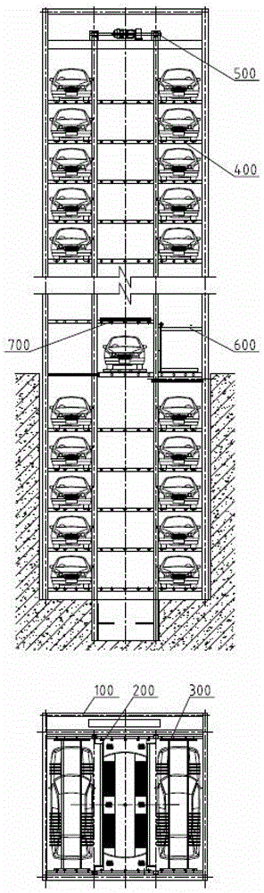 Comb-shaped exchange type vertical-lifting type mechanical stereoscopic parking garage