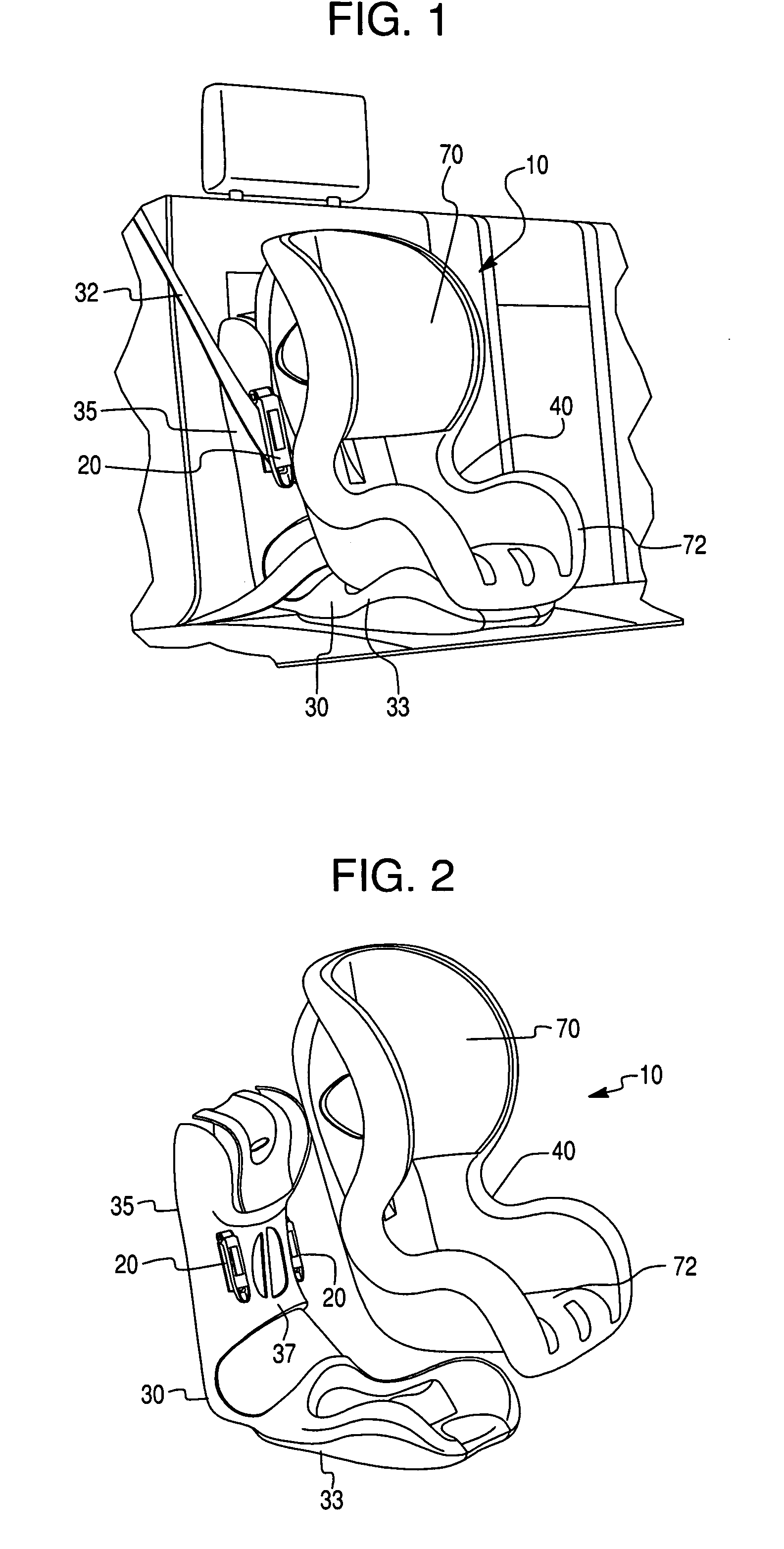 Lock-off mechanism for a child seat