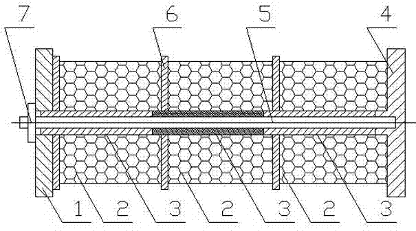 Impact energy-absorbing device of partition board sleeve-type tandem connection porous solid element