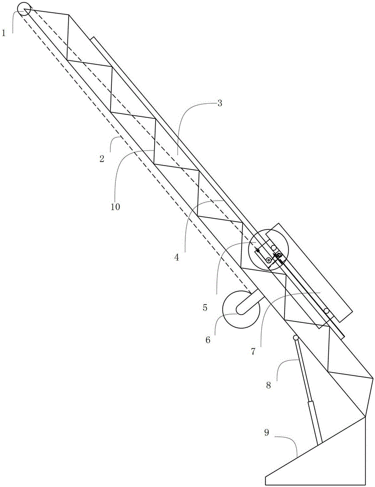 The brake device of the slide bucket and the aerial ladder using the brake device of the slide bucket