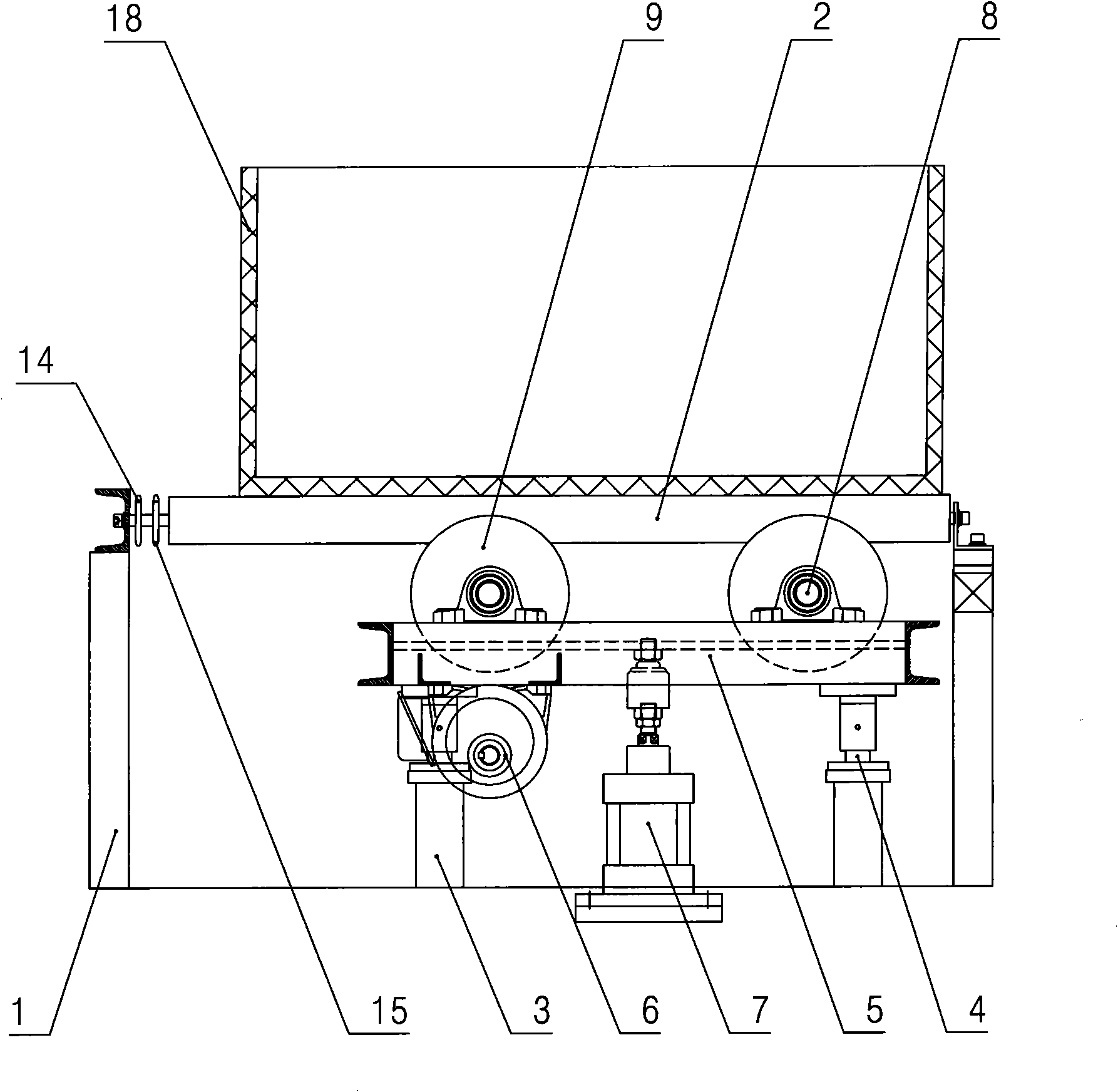 Steering mechanism on feeding device