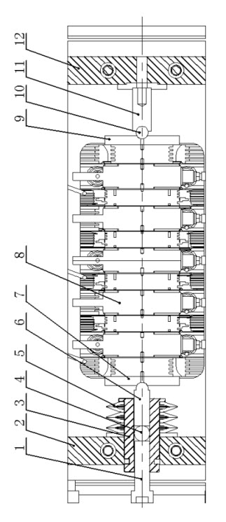 Mechanical press mounting structure of group large-power flat-plate power electronic device