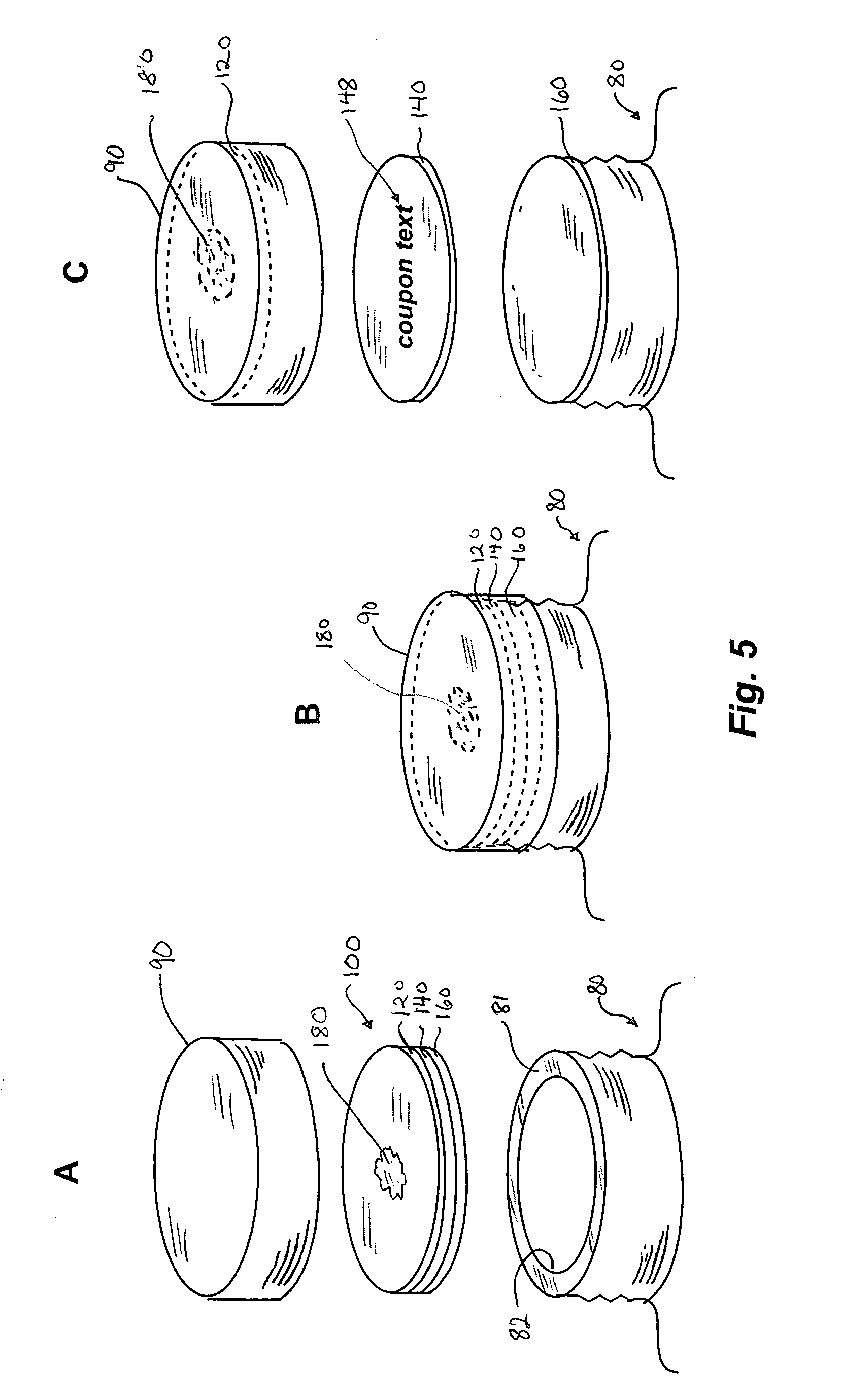 Container sealing material having a heat-releasable interlayer
