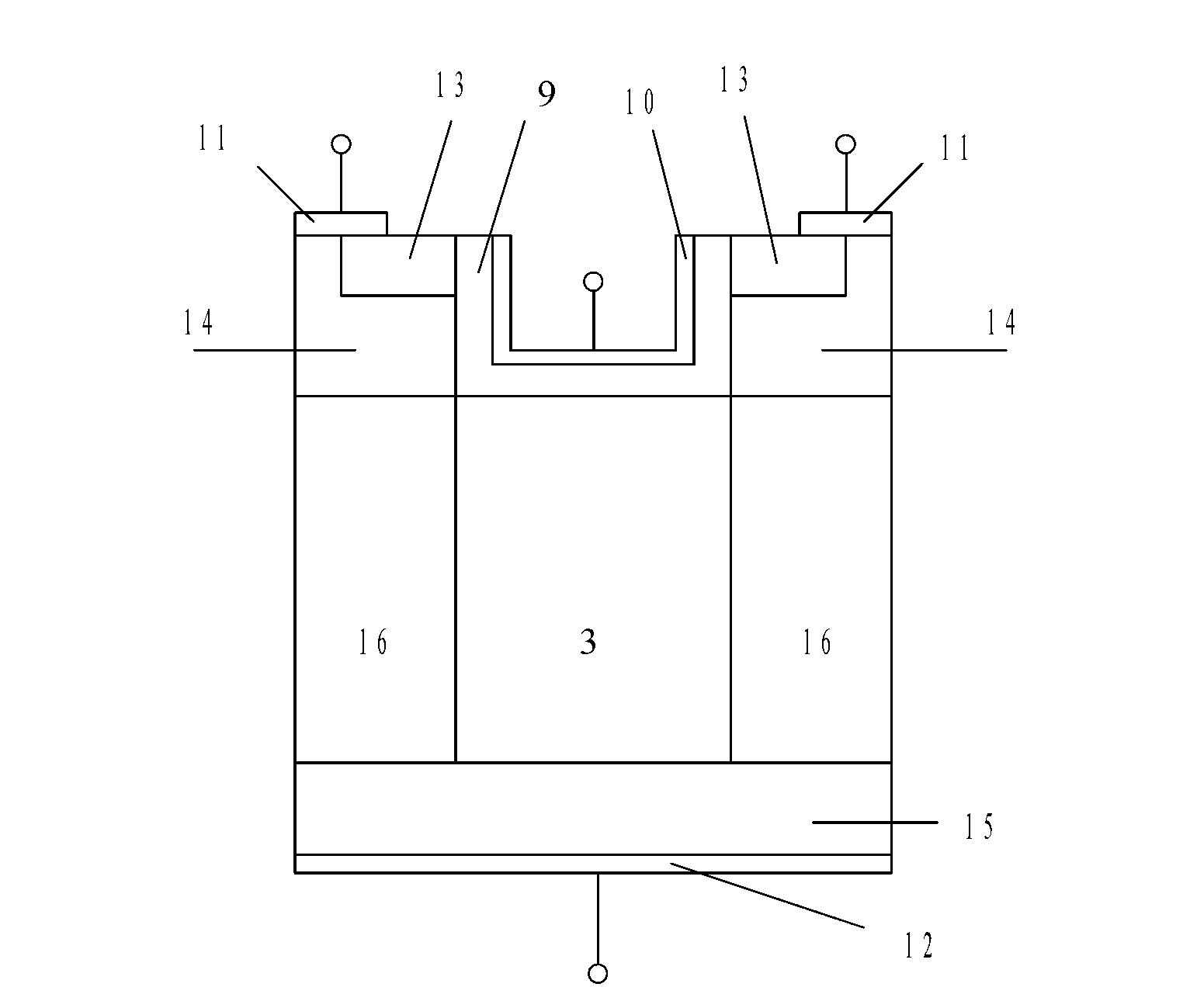 Transverse power component with high K insulating regions