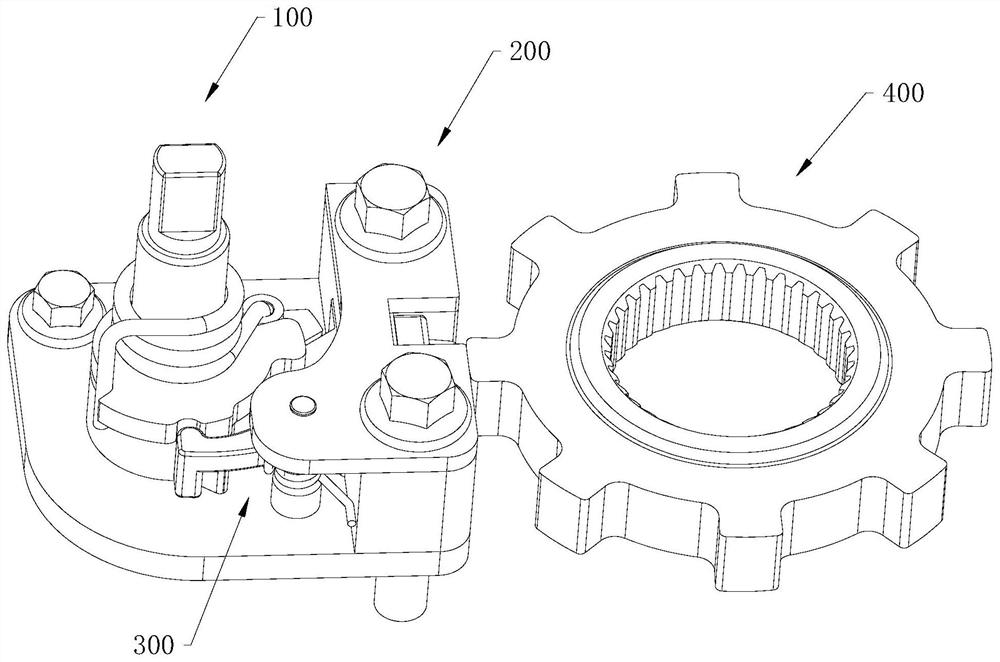 Efficient integrated motor parking mechanism and vehicle