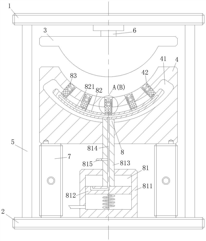 Metal plate stamping arc-shaped die