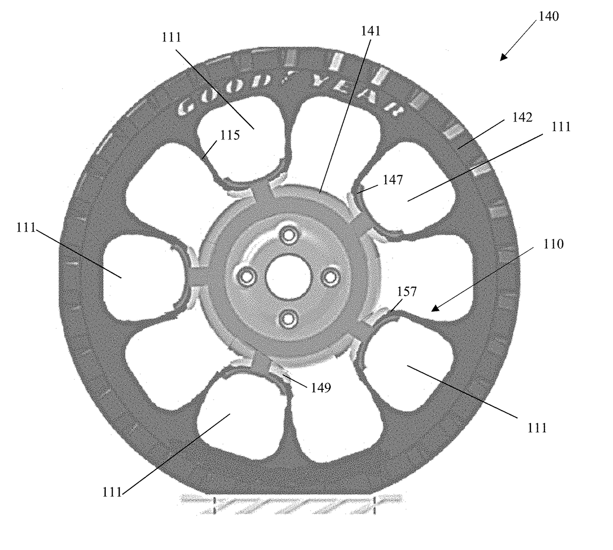 Non-pneumatic support structure