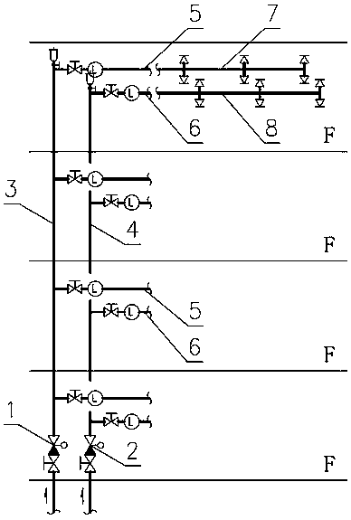 Structure for supplying water to same layer by different alarm valve banks in super high-rise building