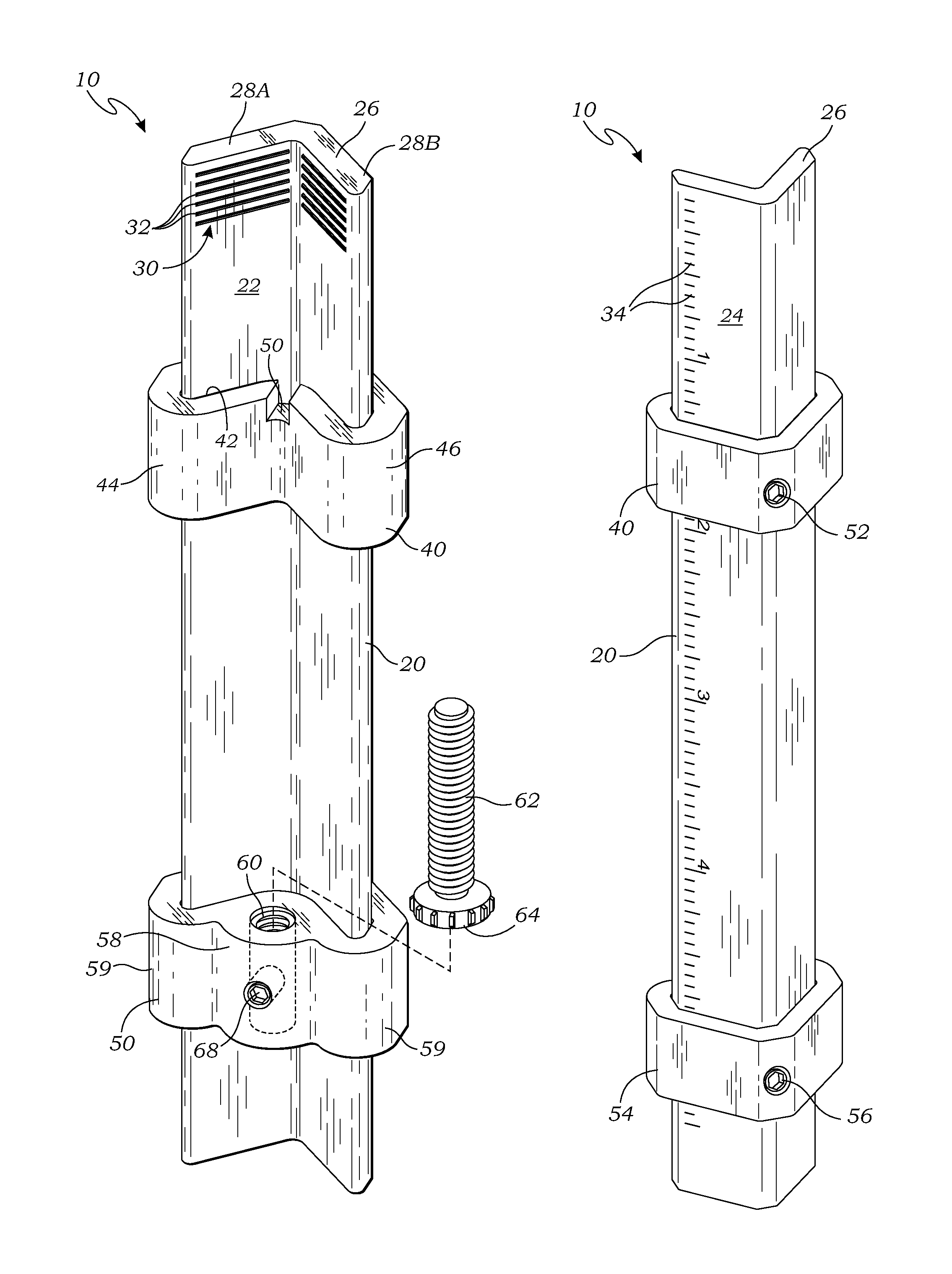 Adjustable front stop for a chuck and method of use