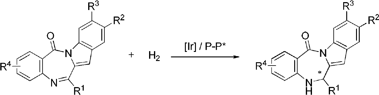 Method for synthesizing chiral dihydro-6H-benzpyrole-[2,1-c][1,4]-benzodiazepine-6-ketone