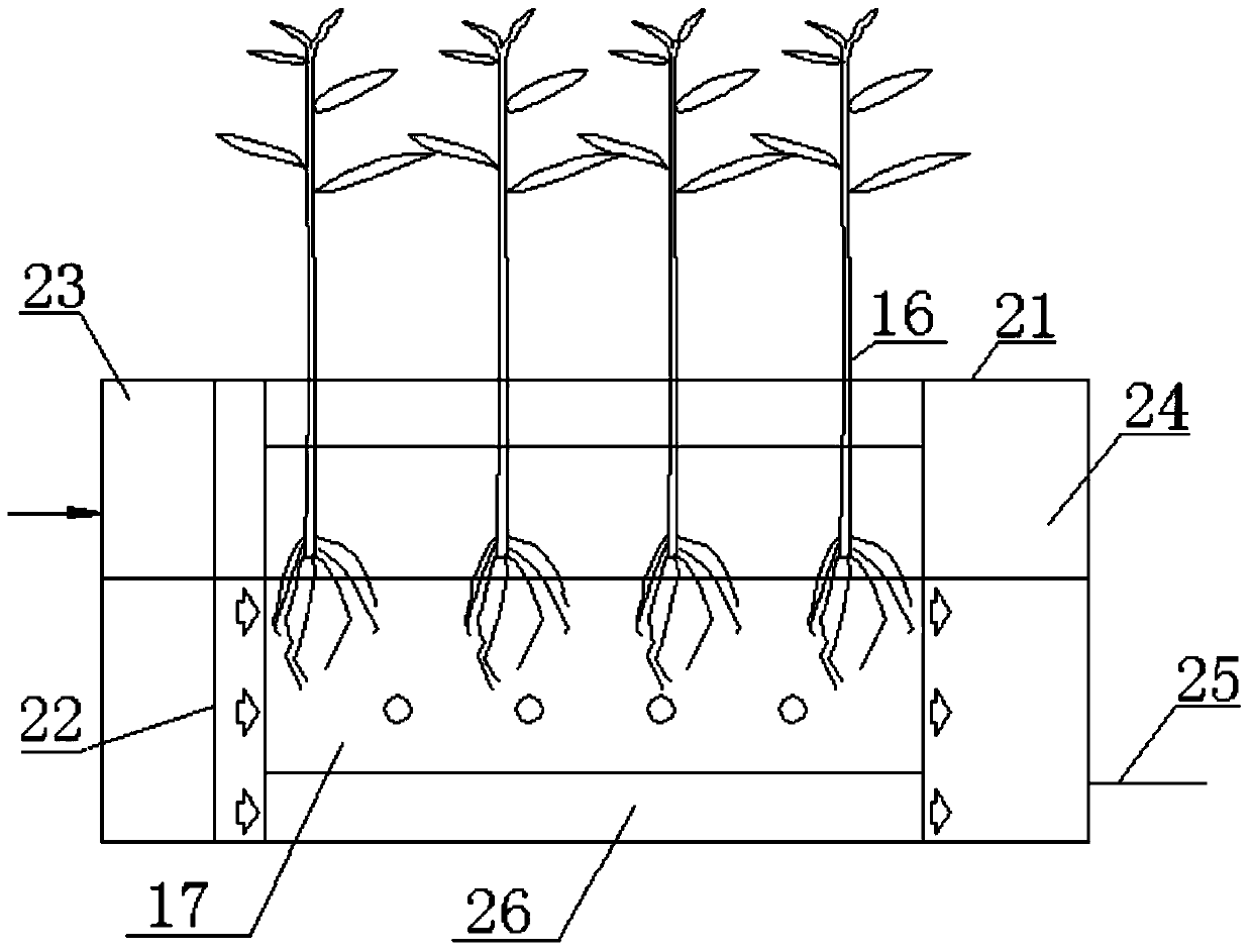 Combined artificial wetland system and sewage treatment method thereof