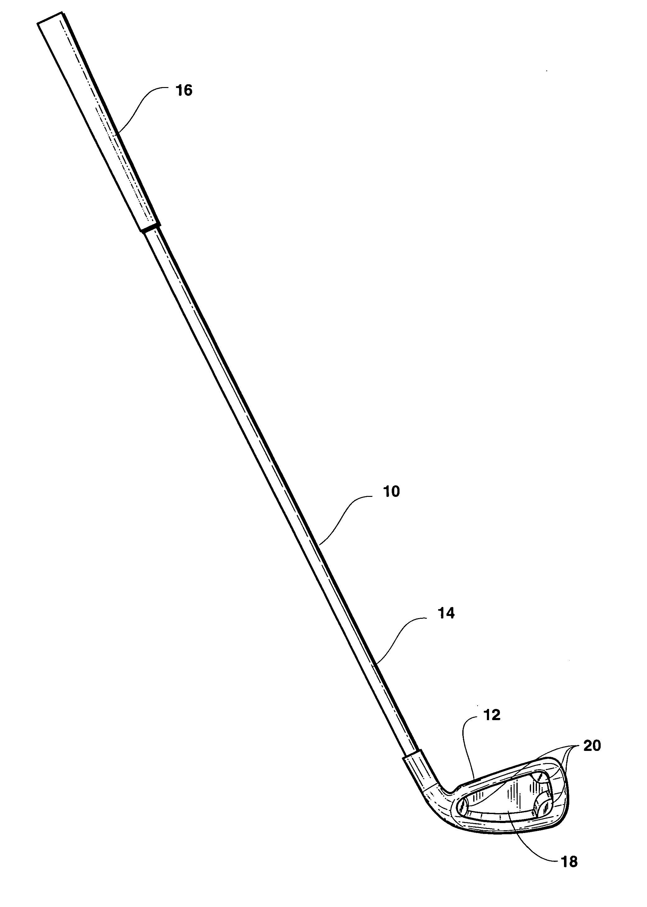 Golf club head and method for shifting the club head center of gravity