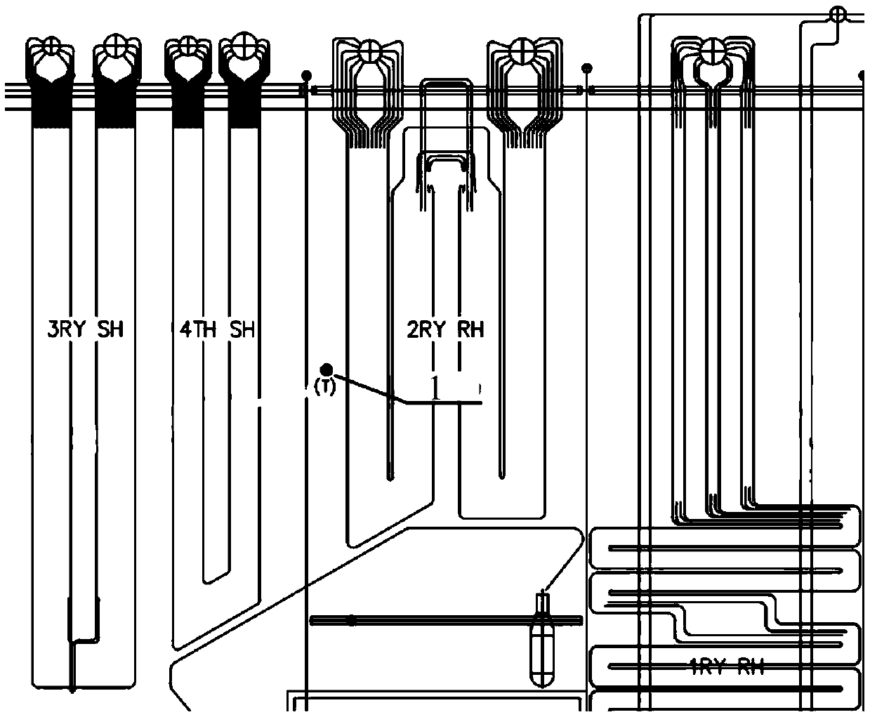 Multi-point three-dimensional measurement-based boiler outlet smoke temperature real-time measuring method