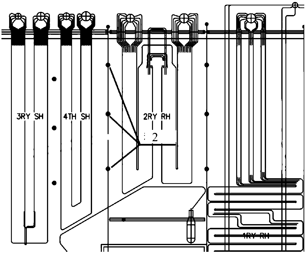 Multi-point three-dimensional measurement-based boiler outlet smoke temperature real-time measuring method