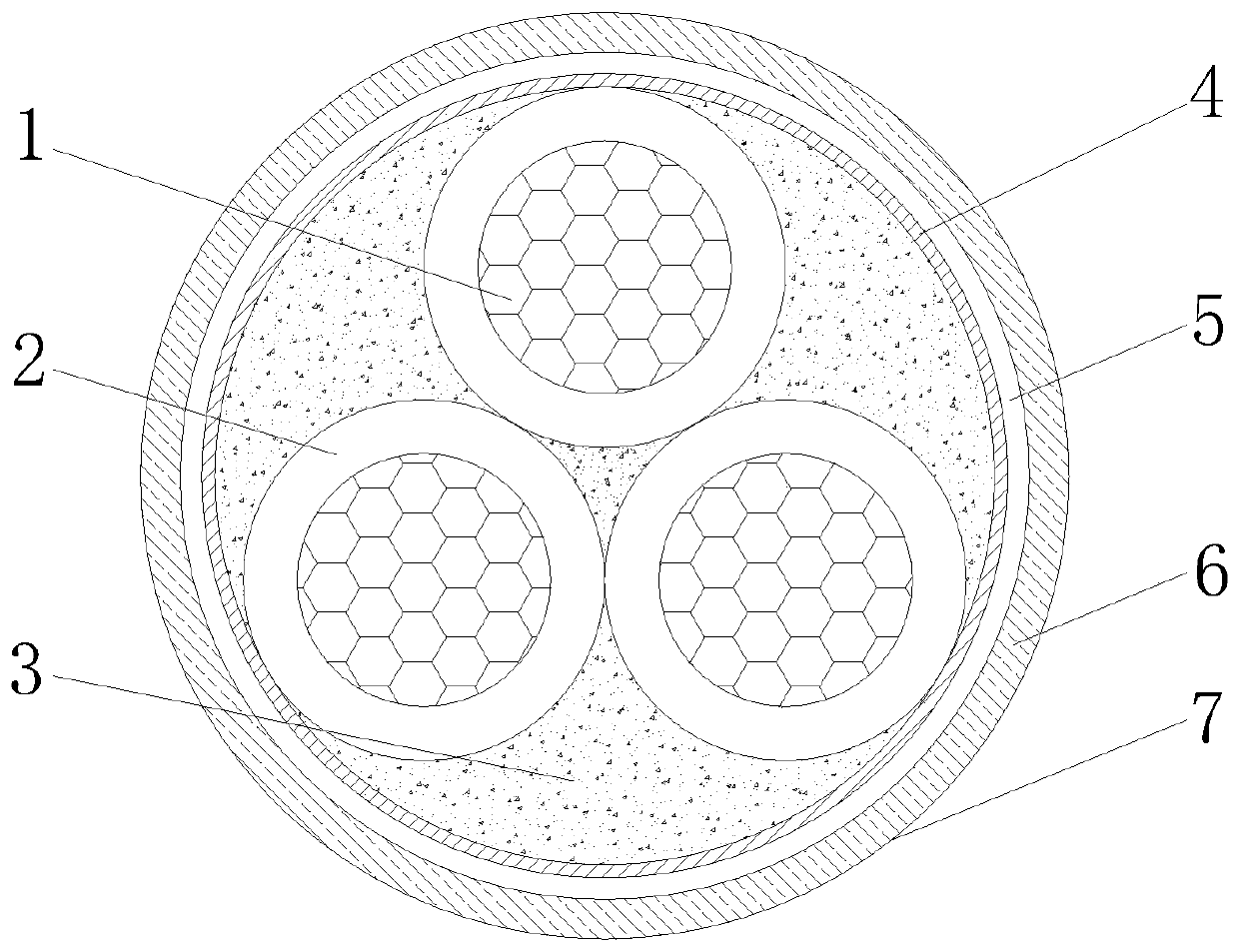 Metal interlocked armored fireproof and moistureproof power cable