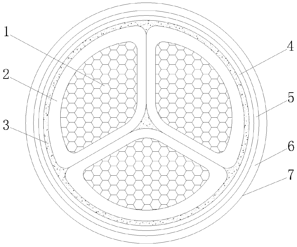 Metal interlocked armored fireproof and moistureproof power cable