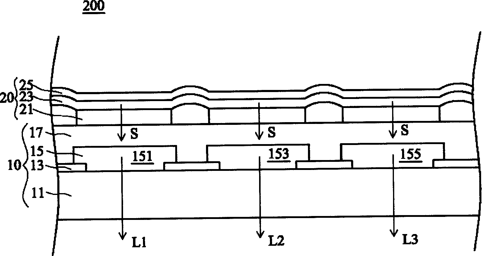 Optical color filtration conversion device and organic electro-luminescence display device