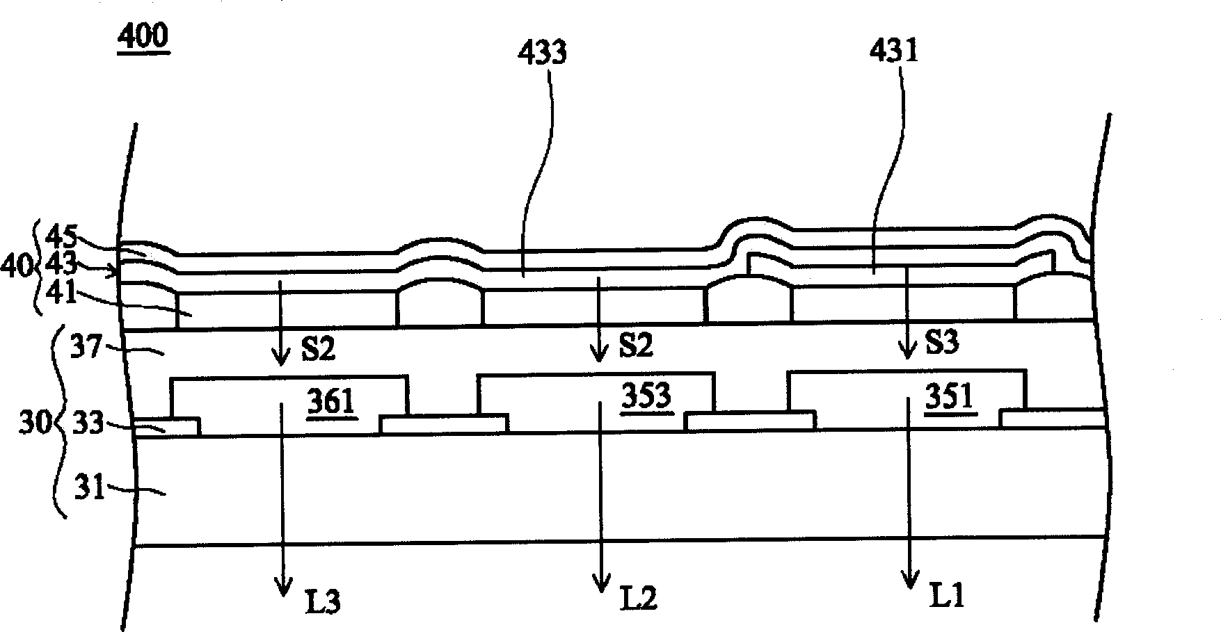 Optical color filtration conversion device and organic electro-luminescence display device