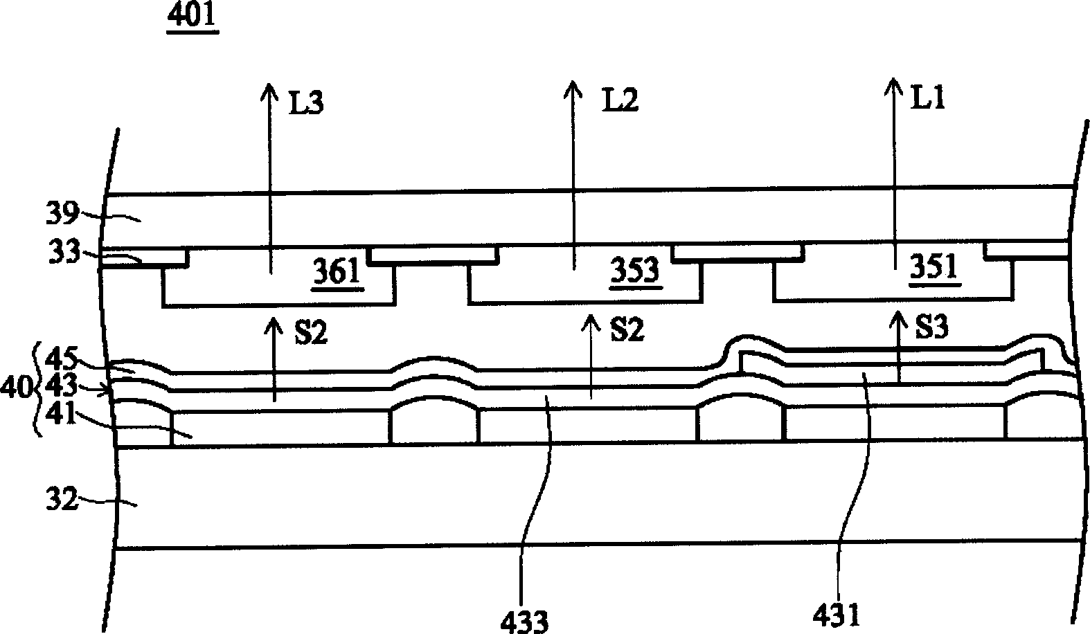 Optical color filtration conversion device and organic electro-luminescence display device