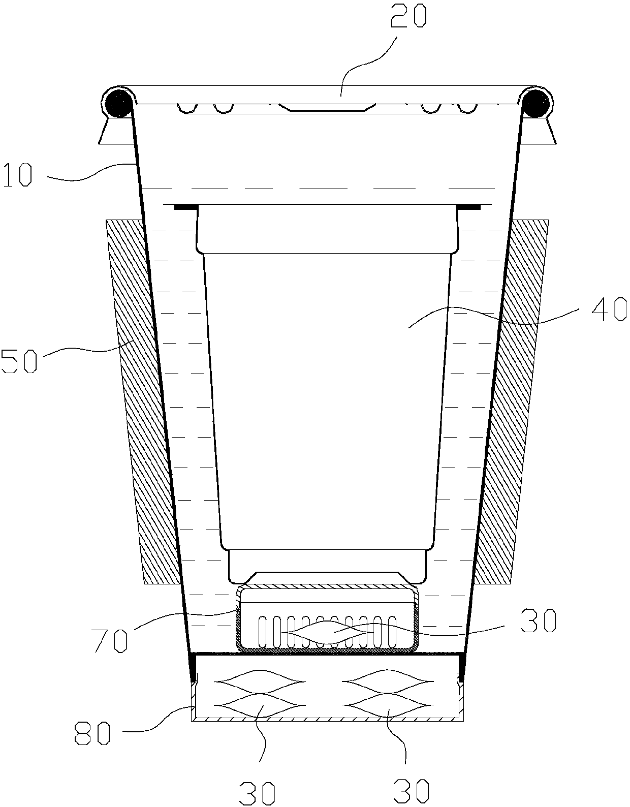 Yoghourt self-heating device