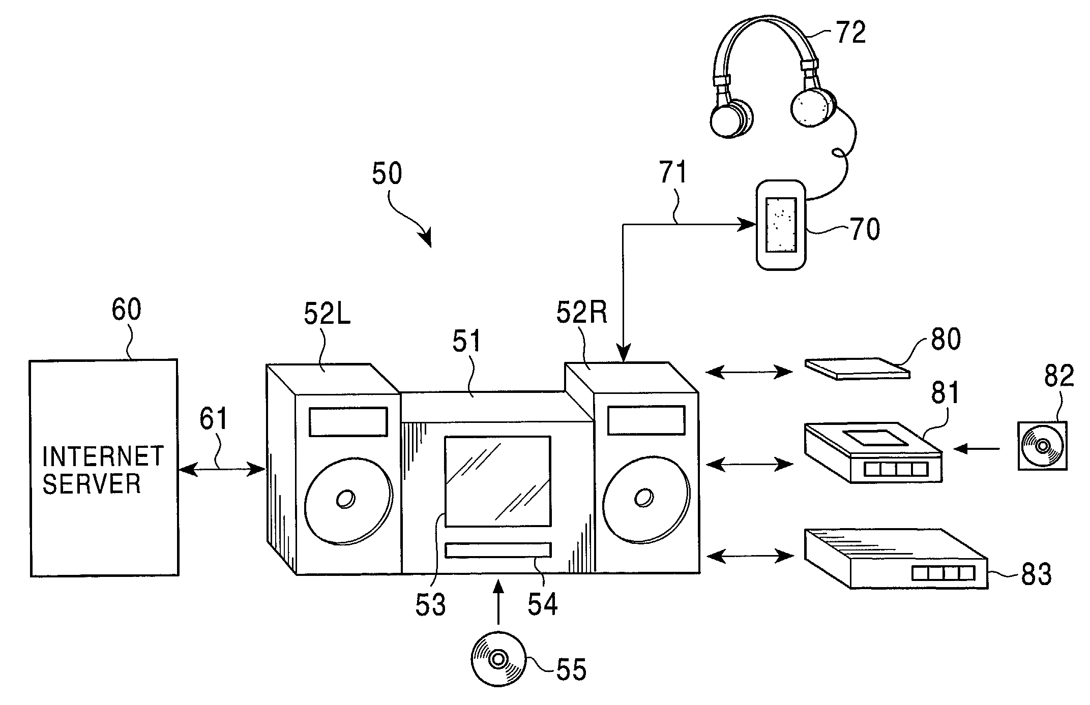 Data processing system having data reproduction independent of data processing