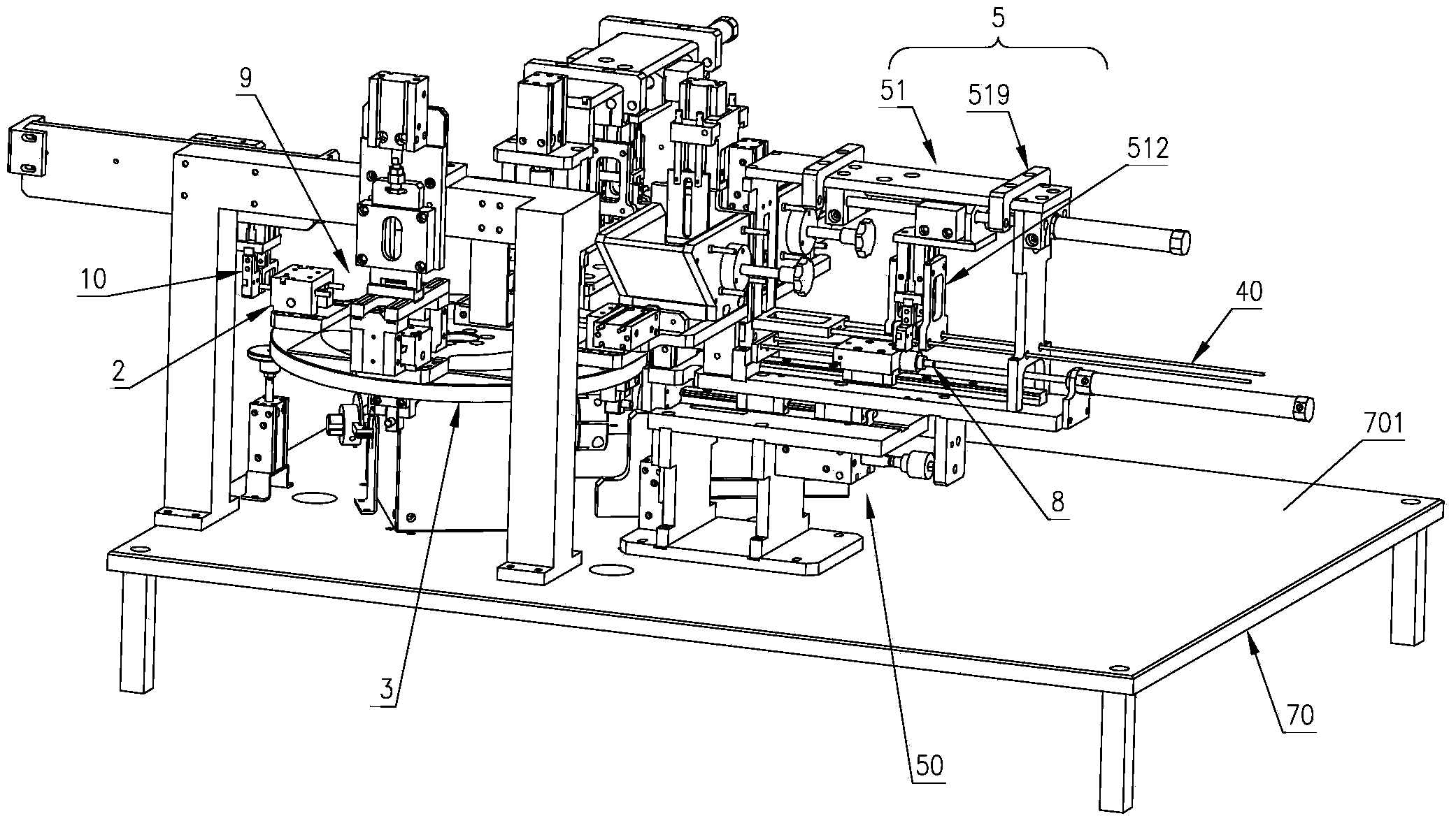 Full-automatic assembly machine for fiber splicing thermal shrinkage protective casings