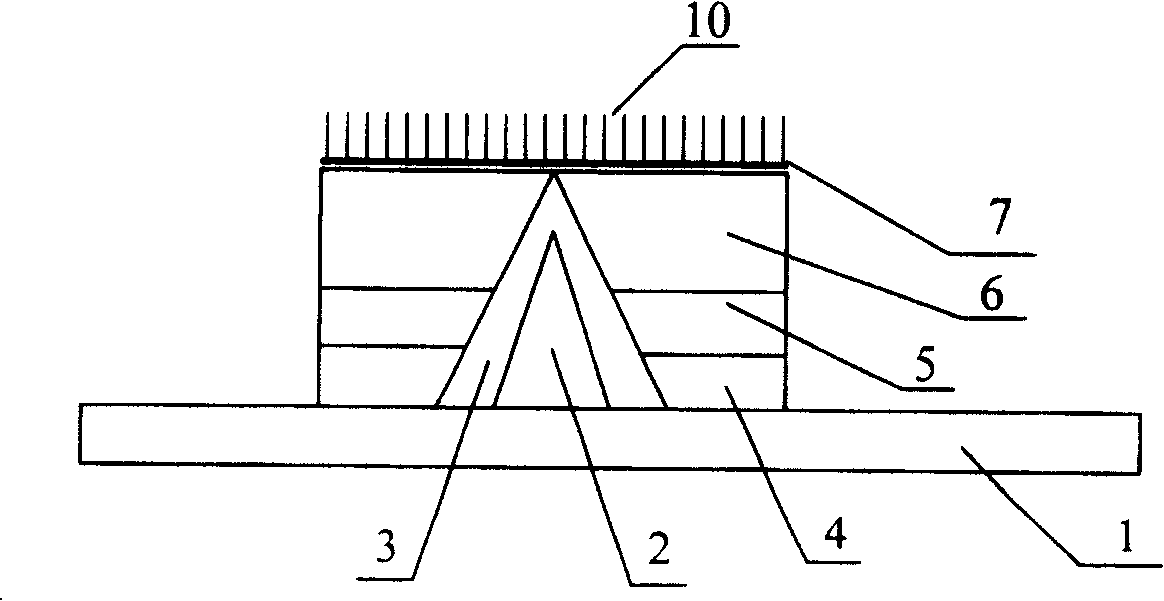 Plane display with VMOS cathode structure and manufacturing technology