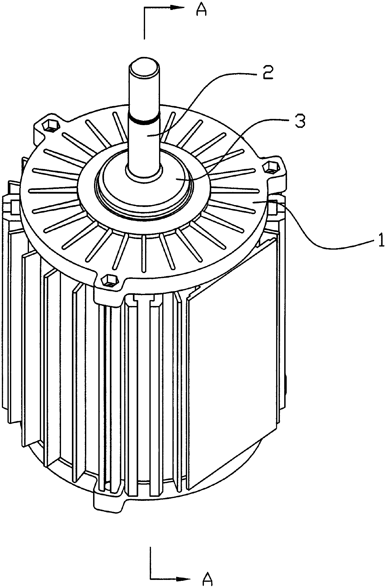Sealing structure between motor shaft and motor cover