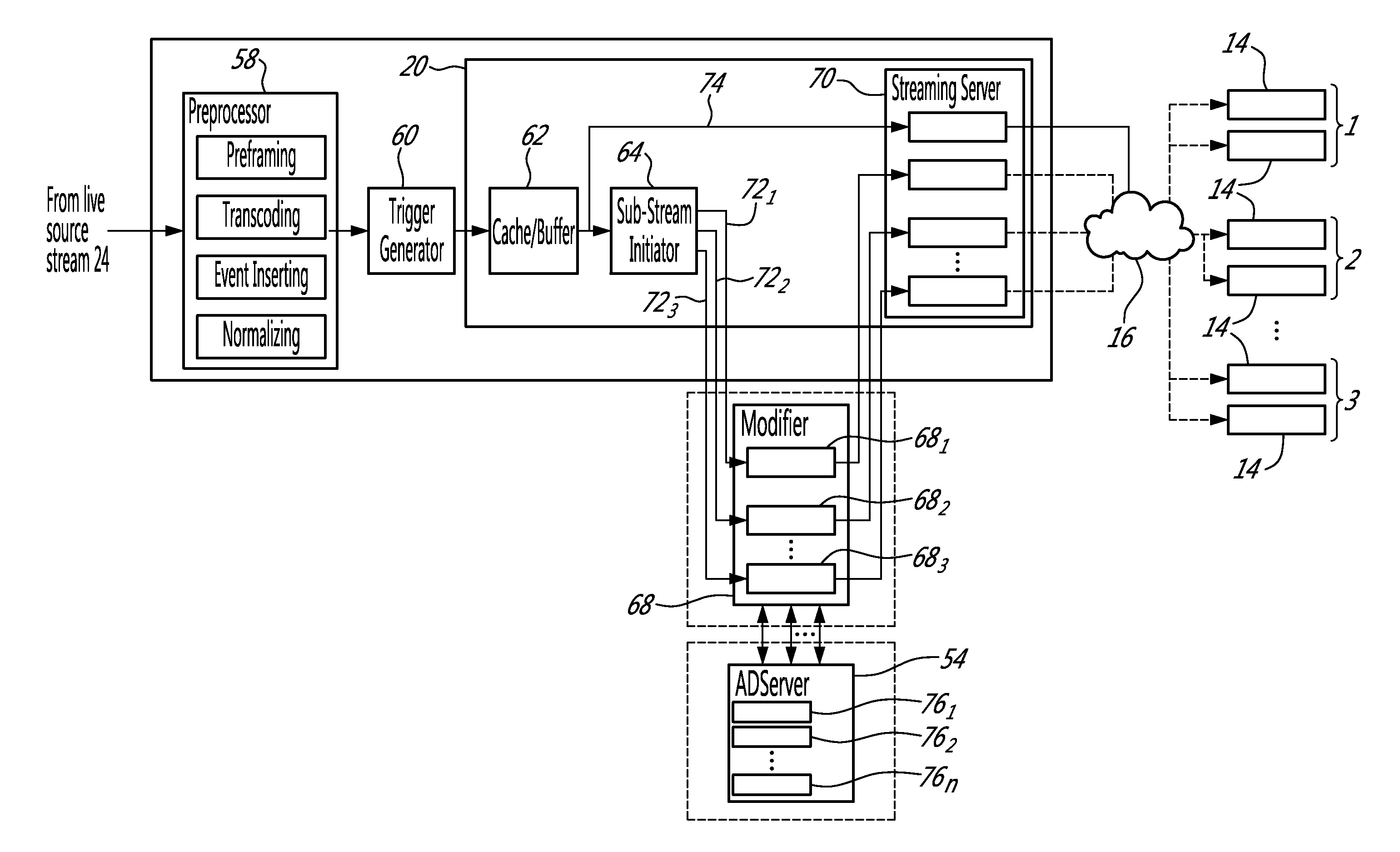 Real-time media stream insertion method and apparatus