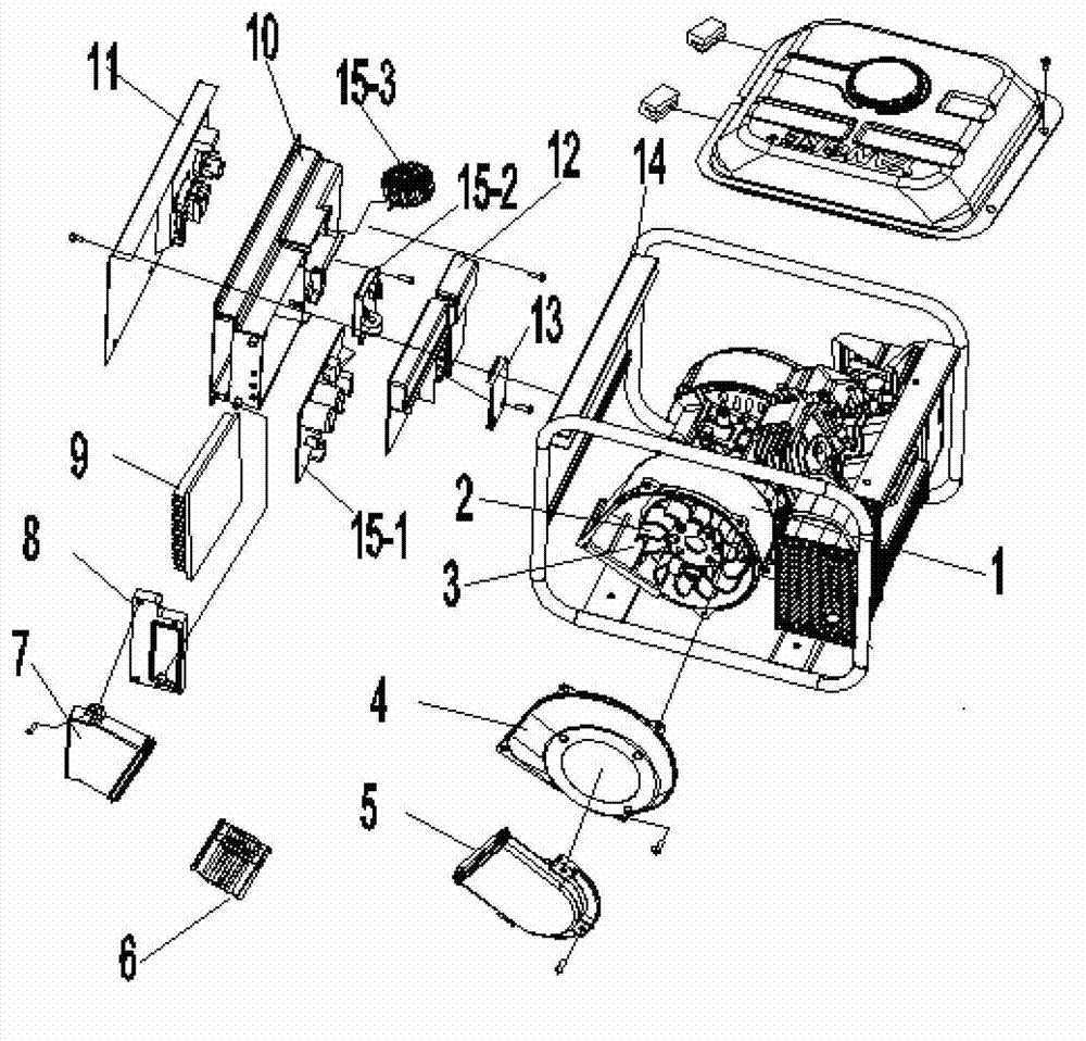 Cooling structure of rain-proof frequency conversion generator group