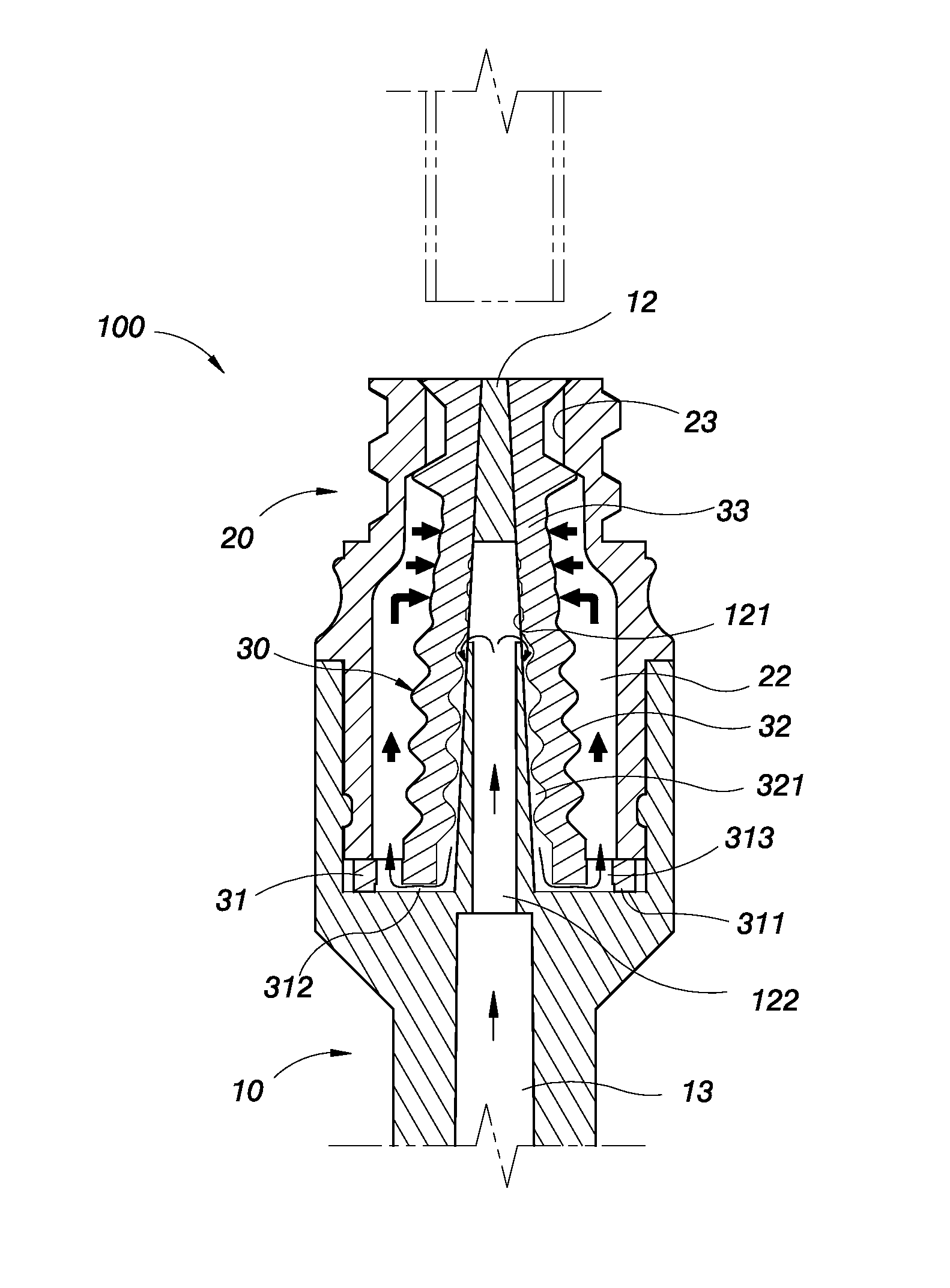 Connector against contrary flowing for medical treatment