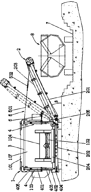 Mixed material lateral conveying feeding machine