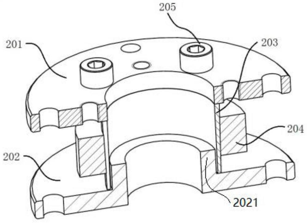 A self-centering coaxial assembly device for gas distribution piston of Stirling refrigerator