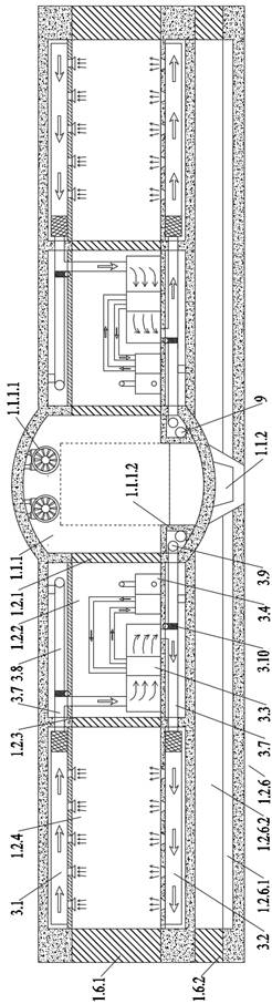 Energy-saving data center machine room structure arranged in mountain