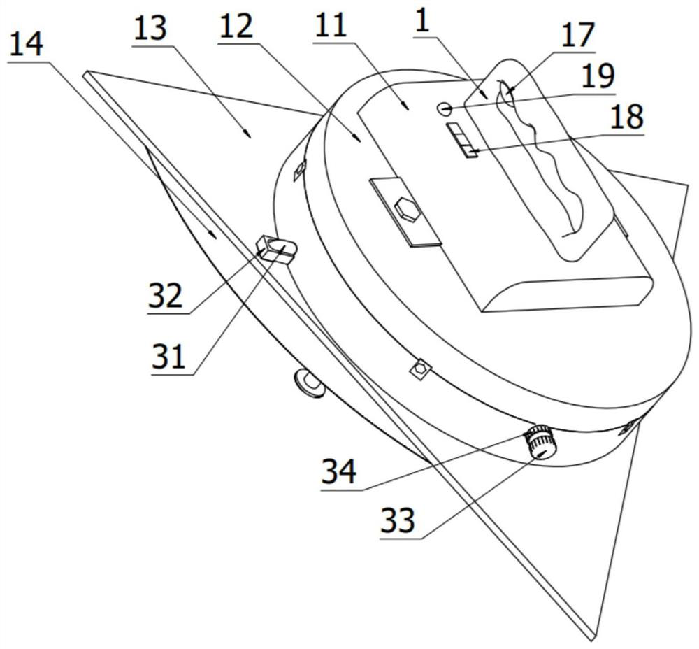 An electric scrubbing device capable of cleaning corners