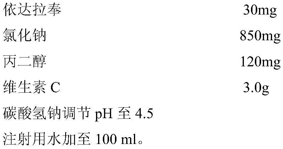 A kind of edaravone sodium chloride injection and preparation method thereof