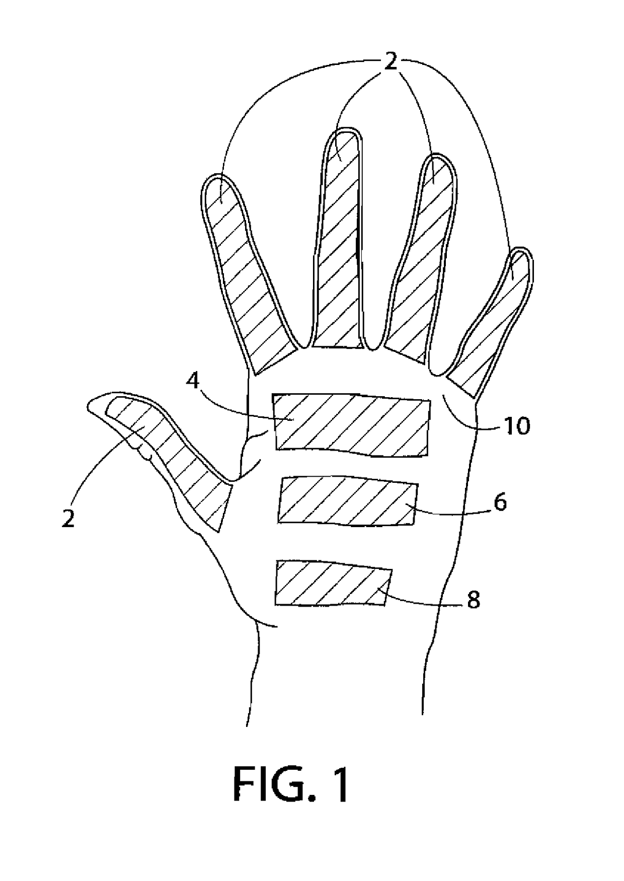 Shock-absorbing glove