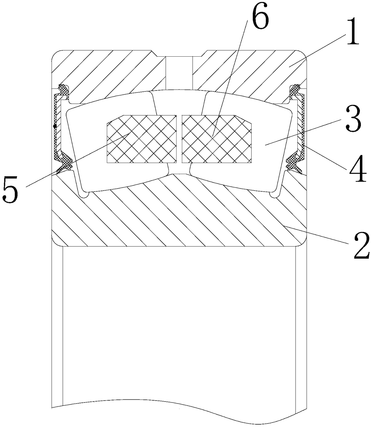 Double-row self-aligning roller bearing with sealed nylon cages