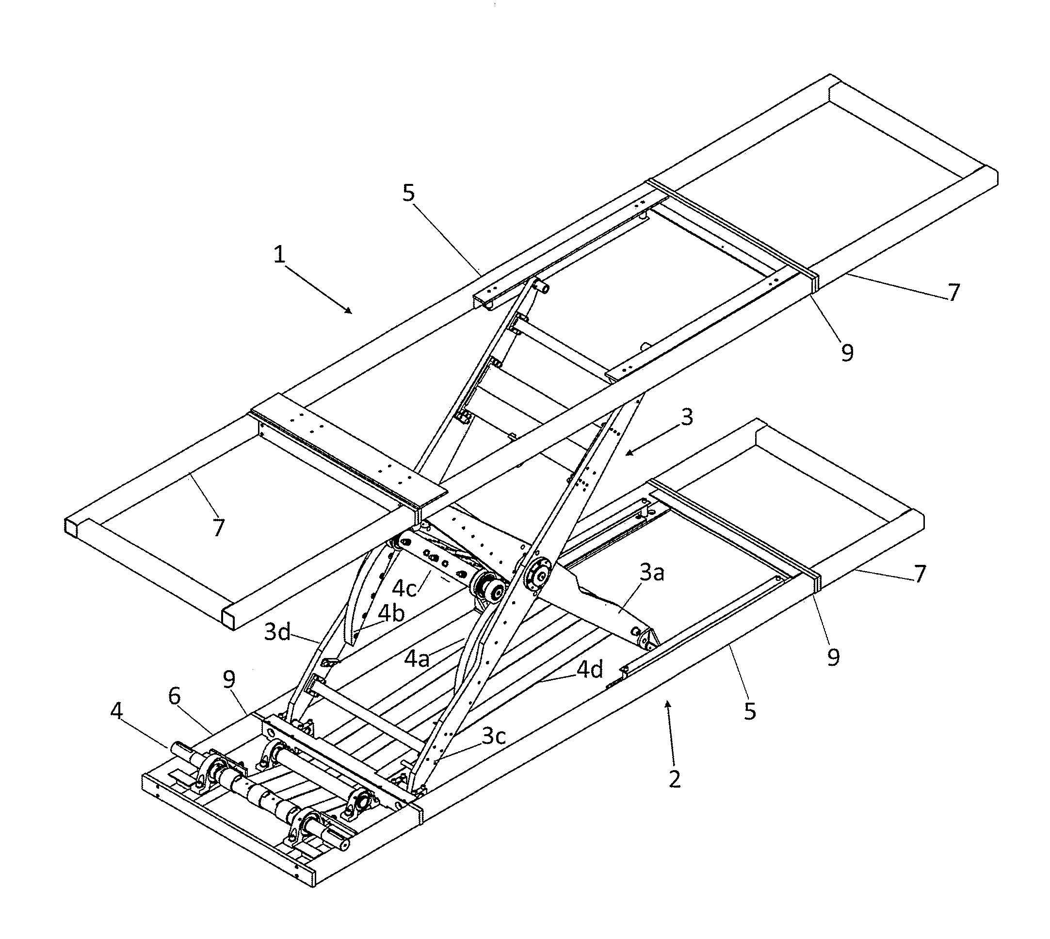 Scissors lifting table and method of assembling a scissors lifting table