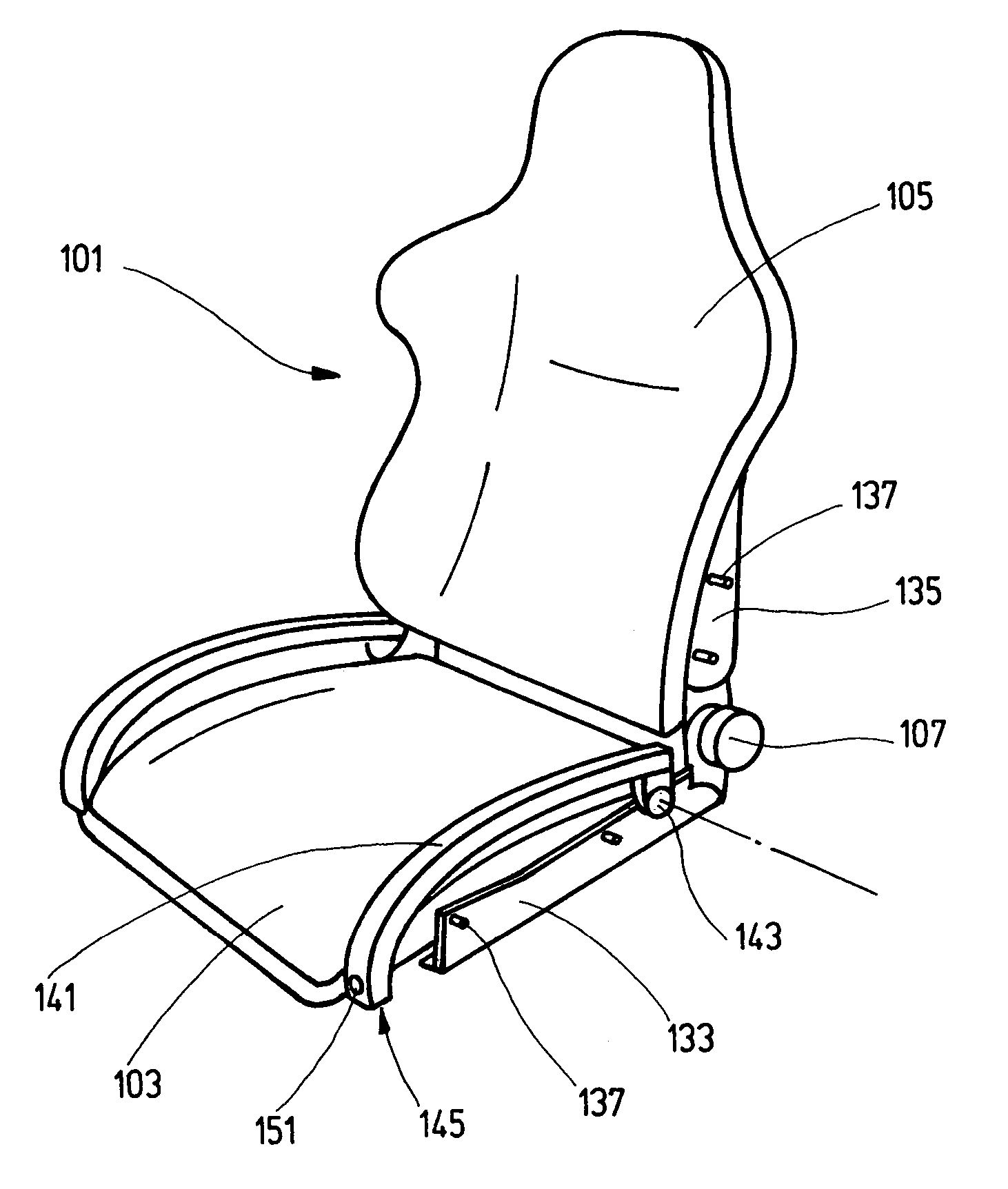 Sports seat for a vehicle, especially for a motor vehicle