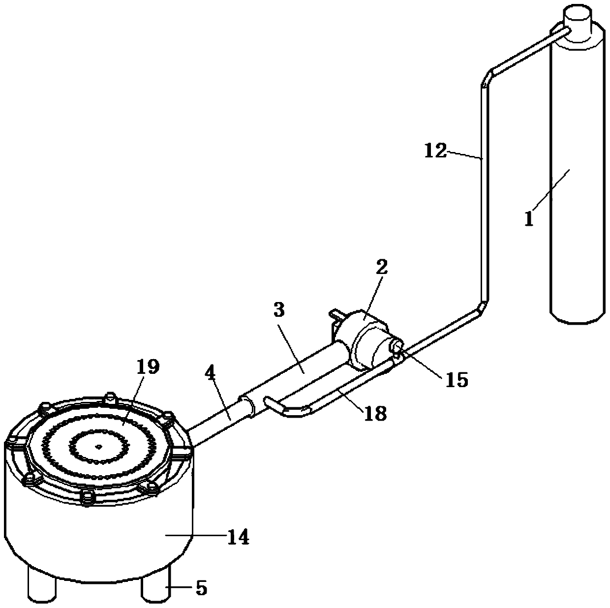 Tea baking stove with fuel gas replacing charcoal