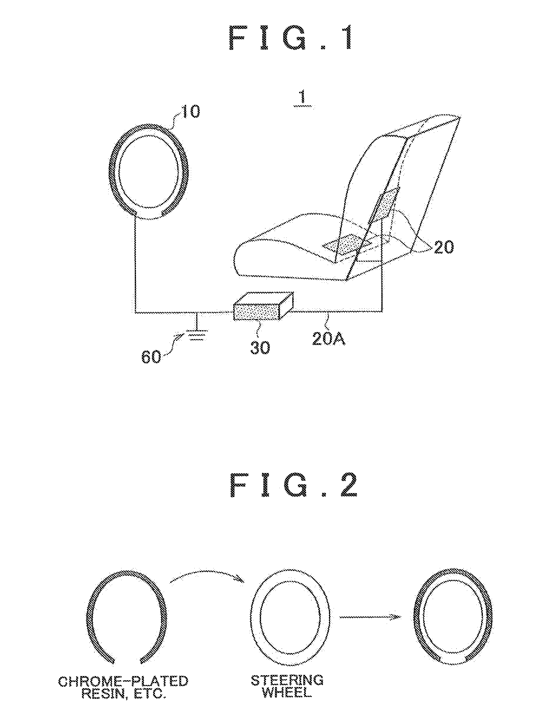 In-vehicle electrocardiograph device and vehicle