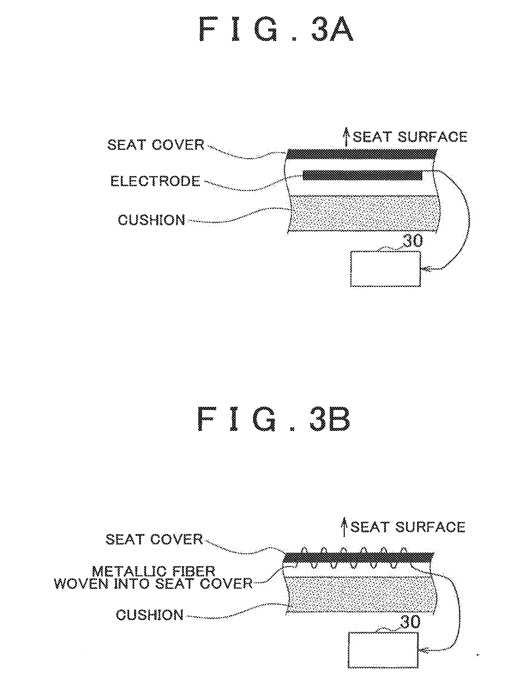 In-vehicle electrocardiograph device and vehicle